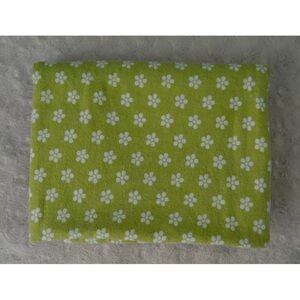 Carter's Floral Baby Blanket Green White Flower Flannel Receiving Lovey Security